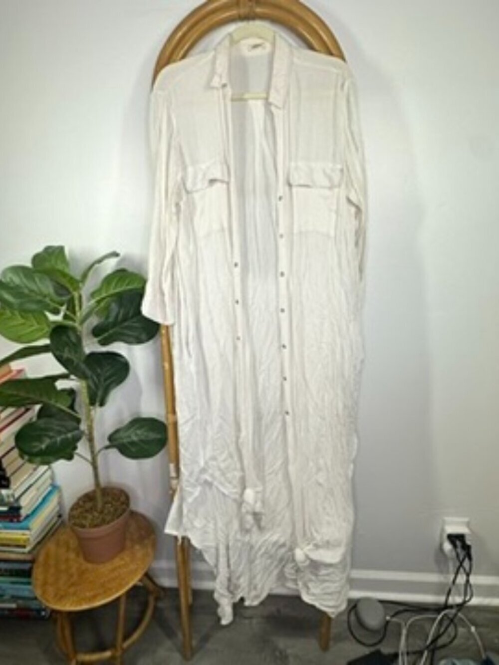 L'Agence White Collard Button Shirtdress sz S